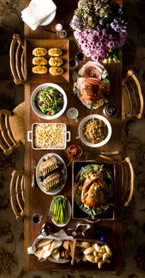 Turkey dinner on table